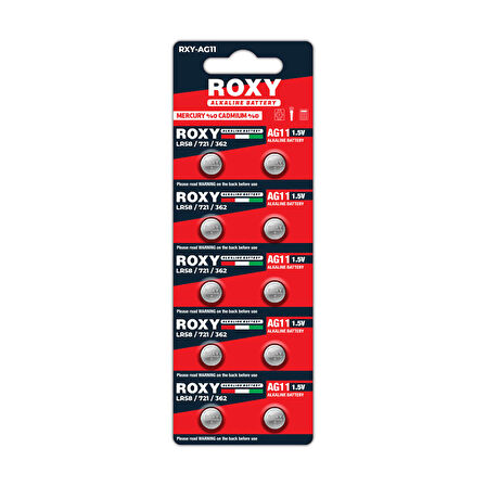 AG11 LR58/LR721/362 21 Mah Alkalin Düğme Pil 10 Lu Paket