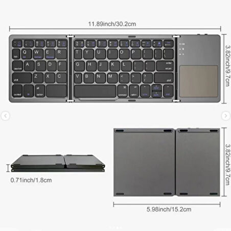 ZR443 B033 Katlanabilir Klavye