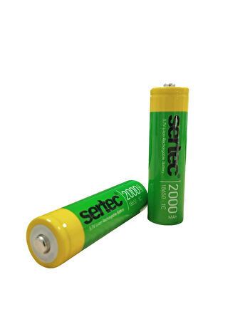 18650 3.7V 2000 Mah 1C Li-ion Şarjlı Pil Başlı