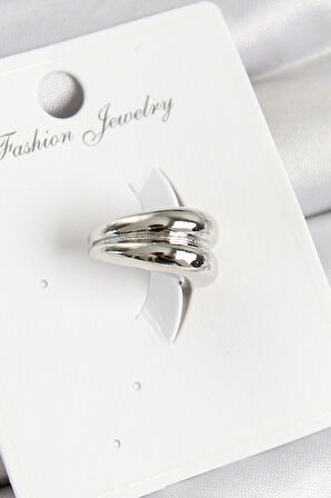 Pirinç Halka Model Gümüş Renk Sağ Kıkırdak Küpe - TJ-BKP11005