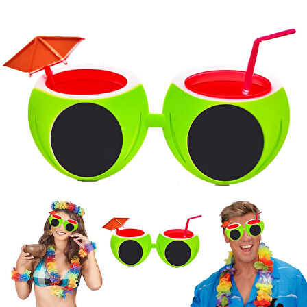 Karpuz Şekilli Tropikal Hawaii Yaza Merhaba Parti Gözlüğü