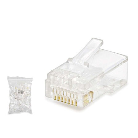 Cat5 Konnektör Rj45 100Lü Paket Şeffaf HDX5007