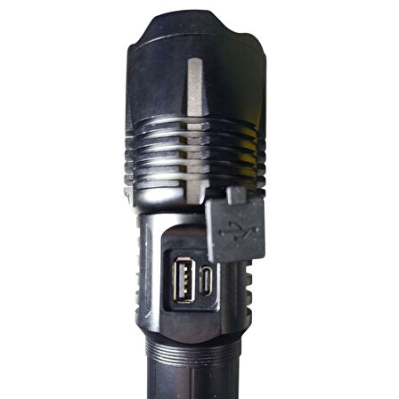 1500 Lümen TG Led 2800 mAH Zoom Özellikli Şarj Edilebilir El Feneri SK3300