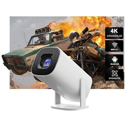 Max Mini Beyaz Taşınabilir Retro Video Konsolu Android Akıllı Projektör Projeksiyon P30