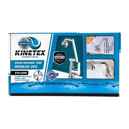 Kinetex KTX-3309 Krom Çok Fonksiyonlu 1080 Derece Musluk Bataryası