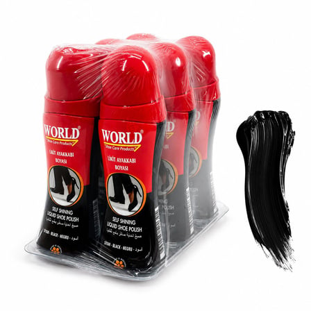 World Siyah Likit Ayakkabı Boyası 75 ml- 6'li Paket