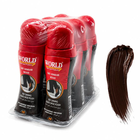 World Koyu Kahve Likit Ayakkabı Boyası 75 ml- 6'li Paket