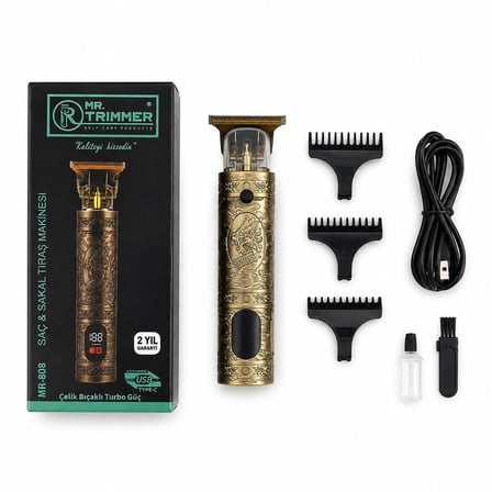 Mr.Trimmer MR-808 USB Şarjlı Saç ve Sakal Kesme Traş Makinesi 1200 mAh