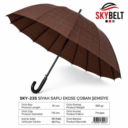 Skybelt SKY-235 16 Telli Erkek Baston Şemsiye Protokol