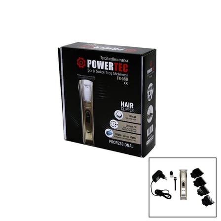 Powertec TR-558 Şarjlı Saç Sakal Ense Çizim Tıraş Makinesi (T Bıçak)