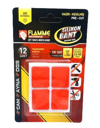 Flamme Çift Taraflı Montaj Bandı 12 Adet- 25'li Paket