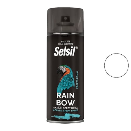 Selsil TAB-407 Beyaz Sprey Boya 400ml- 12'li Paket