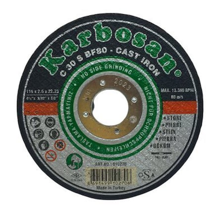 Karbosan 10270 SC Mermer Kesici Disk (Spiral Taşı) 115mm x 2.5mm x 22mm