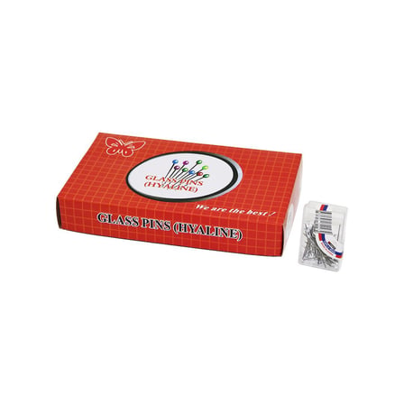 Glass Pins K-0279 Beyaz Başörtü İğnesi (50 Adet, Plastik Kutulu)- 20'li Paket