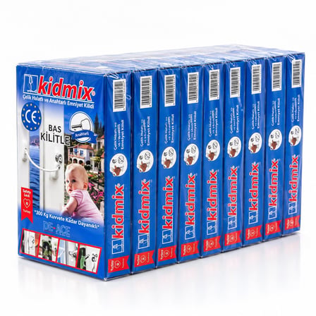 De-Aks Kidmix Beyaz Halatlı Anahtarlı Emniyet Kilidi- 10'li Paket
