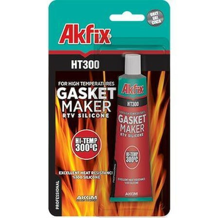 Akfix HT-300 SA-215 Kırmızı Sıvı Conta Yüksek Isıya Dayanıklı 50ml- 24'li Paket