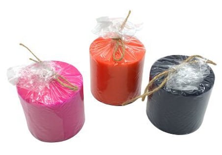 Takoz-004 Silindir Renkli Köpük Küçük Boy Mum- 24'li Paket