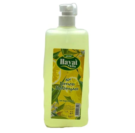 Hayat Pompali Sprey Kolonya 1L Limon- 12'li Paket