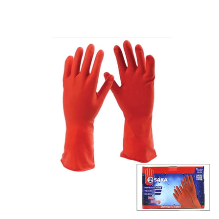 Elsaka XL Doğal Lateks Temizlik & Bulaşık Eldiveni- 30'li Paket