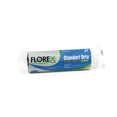 Florex-525 Çöpsar Orta Boy Çöp Torbası 55x60cm (20 Adet)- 50'li Paket