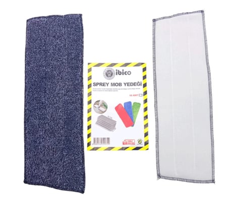 İbico Sprey Mop Siyah & Gri Yedek Paspası 12x35cm- 12'li Paket