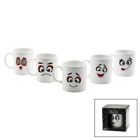 OS-PA Emoji Güleryüz Seramik Kupa Bardak- 36'li Paket