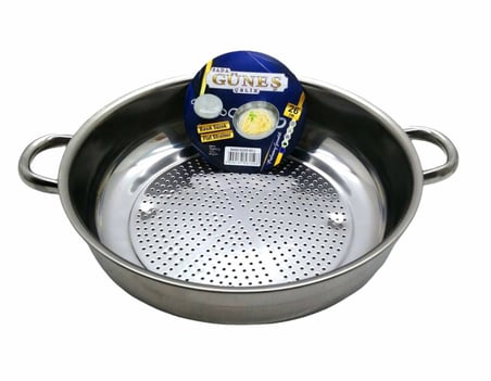 Güneş No-1 26cm Basık Kulplu Metal Süzgeç