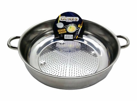 Güneş No-3 30cm Basık Kulplu Metal Süzgeç