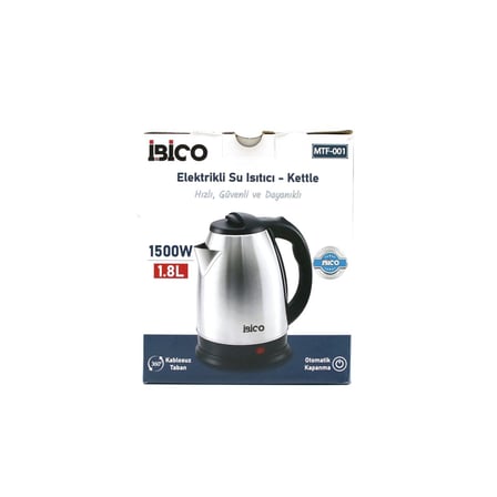 İbico MTF-001 Çelik Kettle Elektrikli Su Isıtıcısı 1.8Lt 1500W