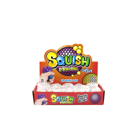 Squishy Mesh Ball KOD-3039 Fileli Beyin Stres Topu - Sıkıştırmalı Sulu Top, 65 mm- 12'li Paket