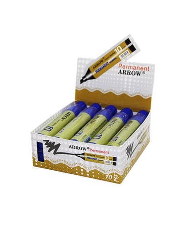 Arrow Lux Mavi 10mm Permanent Marker Koli Kalemi- 10'li Paket