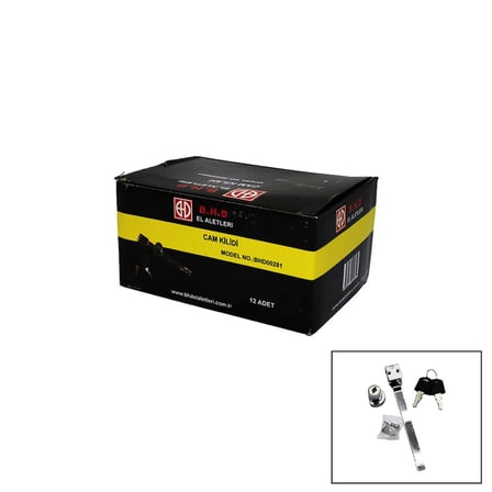 BHD-00281 Cam Dolap Kilidi Uzun Demirli- 12'li Paket