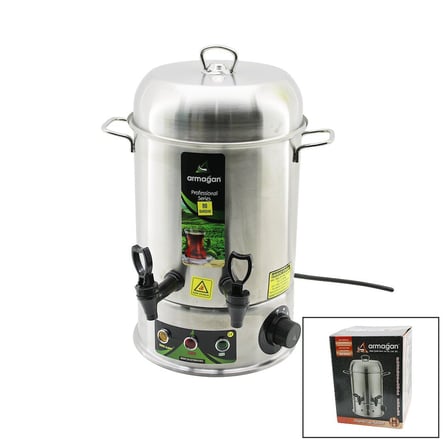 Armağan 80 Bardak Çay Otomatı Elektrikli Semaver Çay Makinesi Çift Musluk 8L 1500W 6.8A