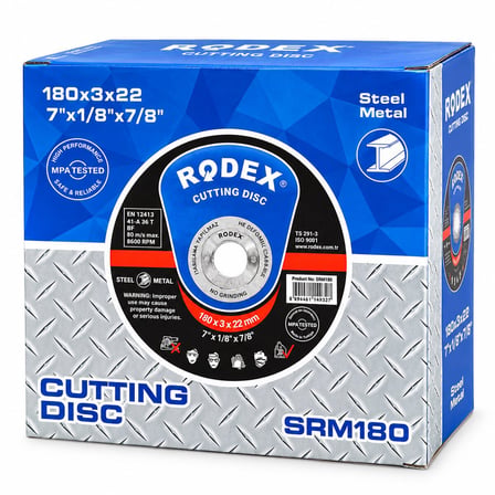 Rodex SRM-180 180mm x 3.0 x 22mm Metal Kesici Disk (Spiral Taşı)