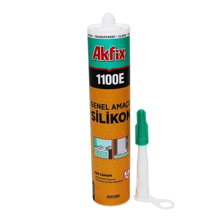 Akfix 1100E Şeffaf Genel Amaçlı Silikon 280g- 24'li Paket