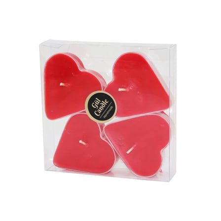 Gül Candle GL-209 Kalp Şeklinde Mika Kristal Kapsül Kokulu Mum 4'lü- 34'li Paket