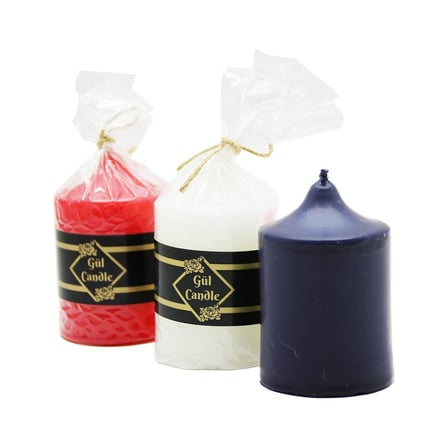 Gül Candle 5x7 Küçük Renkli Takoz Mum- 40'li Paket