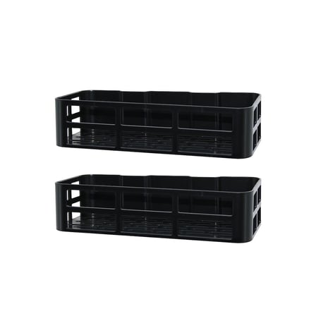Omaş OM-1830 Plastik Banyo Duş Rafı, Yapışkanlı Montaj, 12x27x6.5 cm, 2 Adet- 18'li Paket