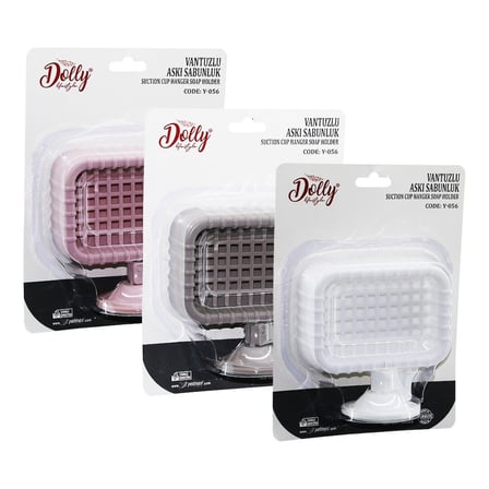 Dolly Y-056 Lüks Vantuzlu Katı Sabunluk (Dikdörtgen & Izgaralı)