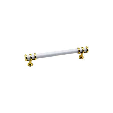 İbico 941 Boru Çekmece Kulp 12.8 cm - Altın Yüzük Beyaz Kulp- 10'li Paket