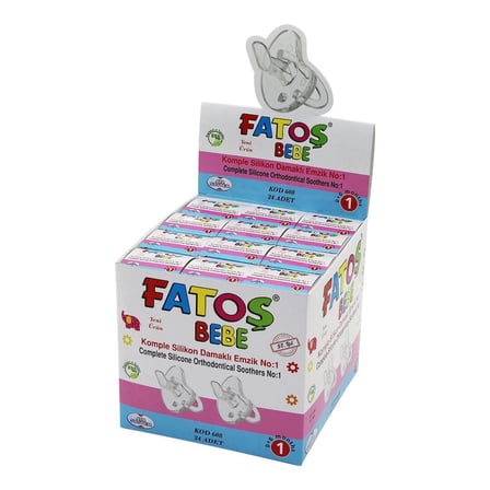 Fatoş Bebe-608 No-1 Komple Silikon Damaklı Emzik- 24'li Paket