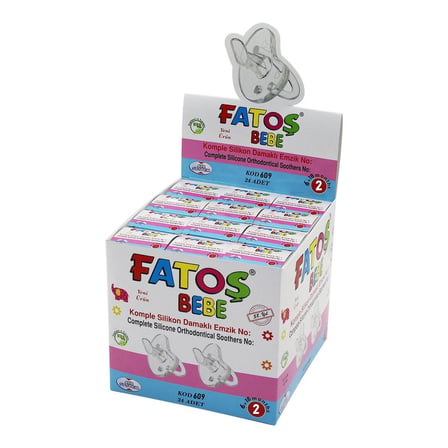 Fatoş Bebe-609 No-2 Komple Silikon Damaklı Emzik- 24'li Paket