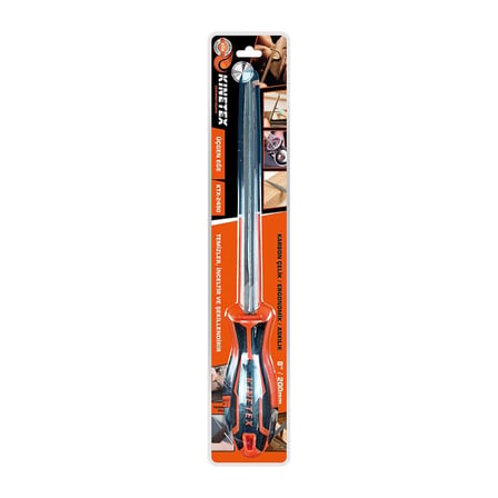 Knitex KTX-2490 8" & 200mm Üçgen Metal Eğe Törpü, Plastik Saplı- 12'li Paket
