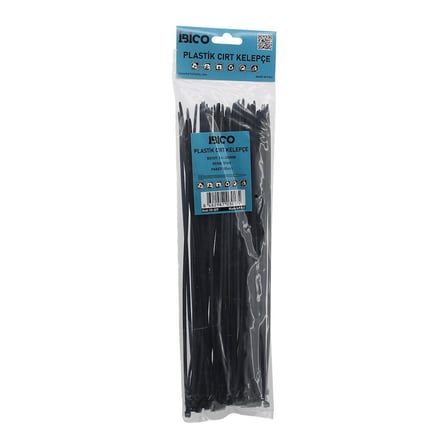İbico İ13-017 Siyah Plastik Cırt Kelepçe 3.6x300mm (100 Adet)- 10'li Paket