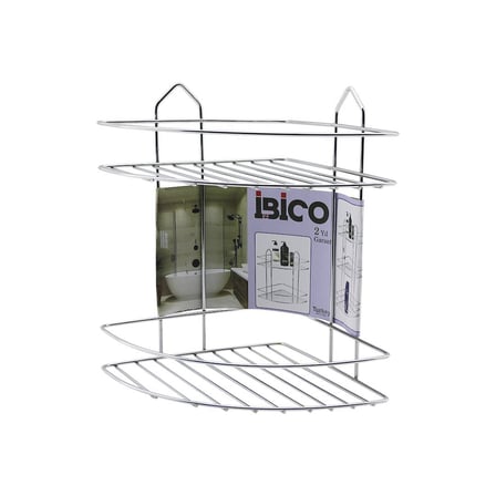 Leva House EKO-2 Krom Metal Banyo Köşeliği - 2 Katlı Üçgen Duşakabin Rafı- 12'li Paket