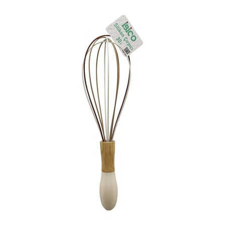 İbico İ22-022 30 cm Silikon Çırpıcı - Ahşap Bambu ve Plastik Saplı- 12'li Paket