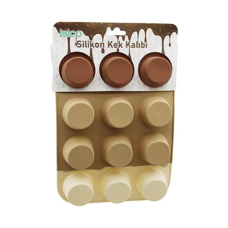 İbico İ22-041 Düz Silikon Mini Muffin Kek Kalıbı- 6'li Paket