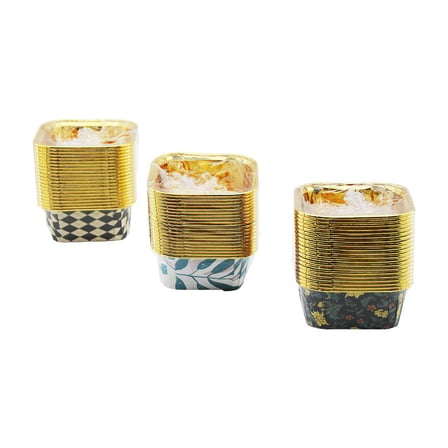 İbico İ22-170 Kare & Kalın Gold Folyolu Muffin Kağıt Kek Kapsülü (20 Adet)- 12'li Paket