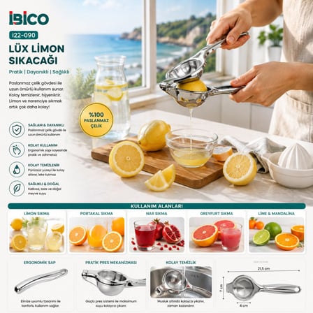 İbico İ22-090 Lüks Çelik Limon ve Meyve Sıkacak
