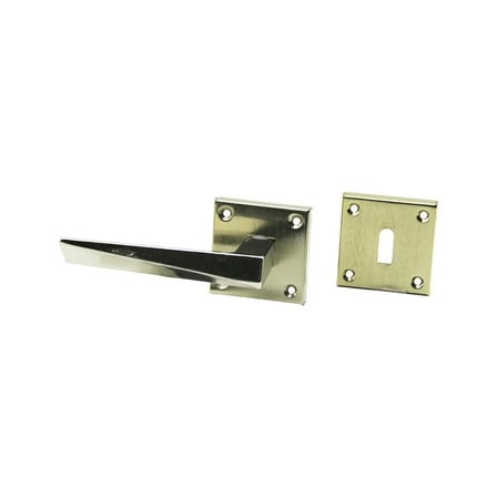 Eriş-12 Pratik Prizma Gri Nikel Rozetli Kapı Kolu Takımı- 4'li Paket